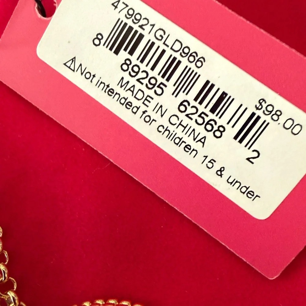 Kurt Geiger London Gold Sandstone Rainbow Crystals Pendant Necklace - Picture 6 of 8